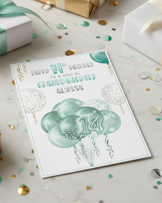 Card with presents and confetti