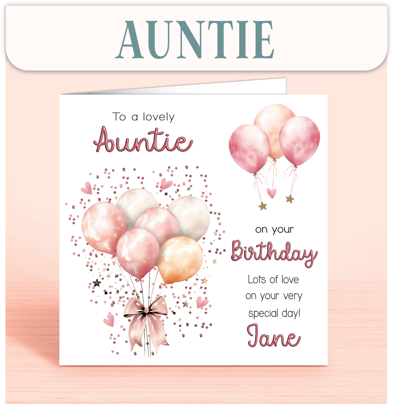 Birthday Cards for Auntie, Aunt Birthday Cards Personalised