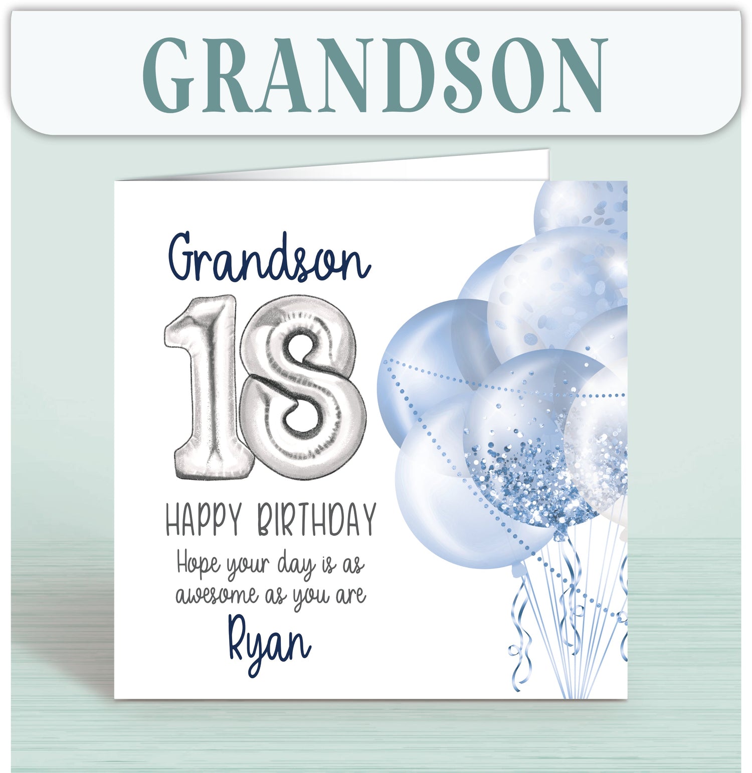 Grandson Birthday Cards, Personalised Birthday Cards for Grandson Age 1-15