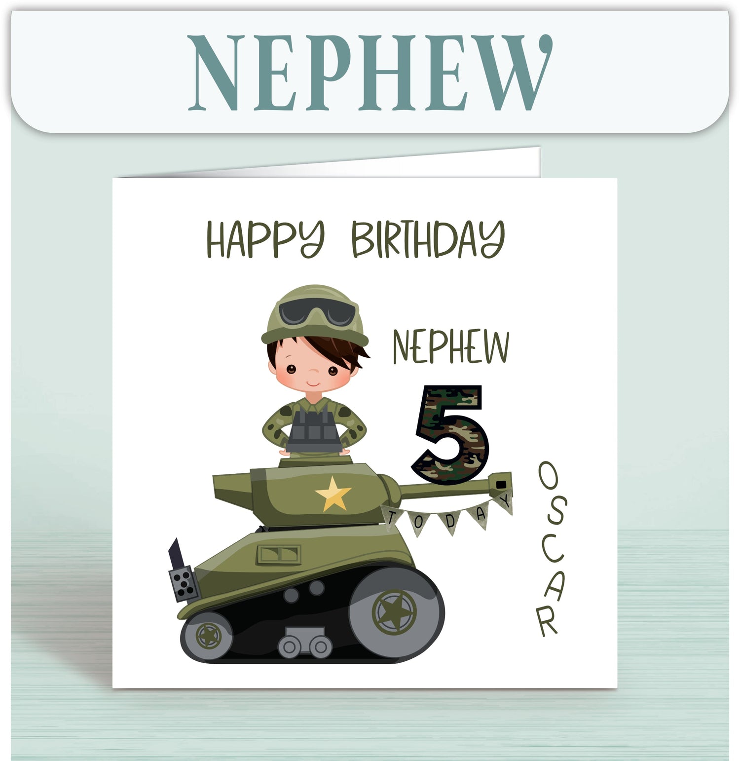 Nephew Birthday Cards, Personalised Birthday Cards for Nephew Kids Age 1-15