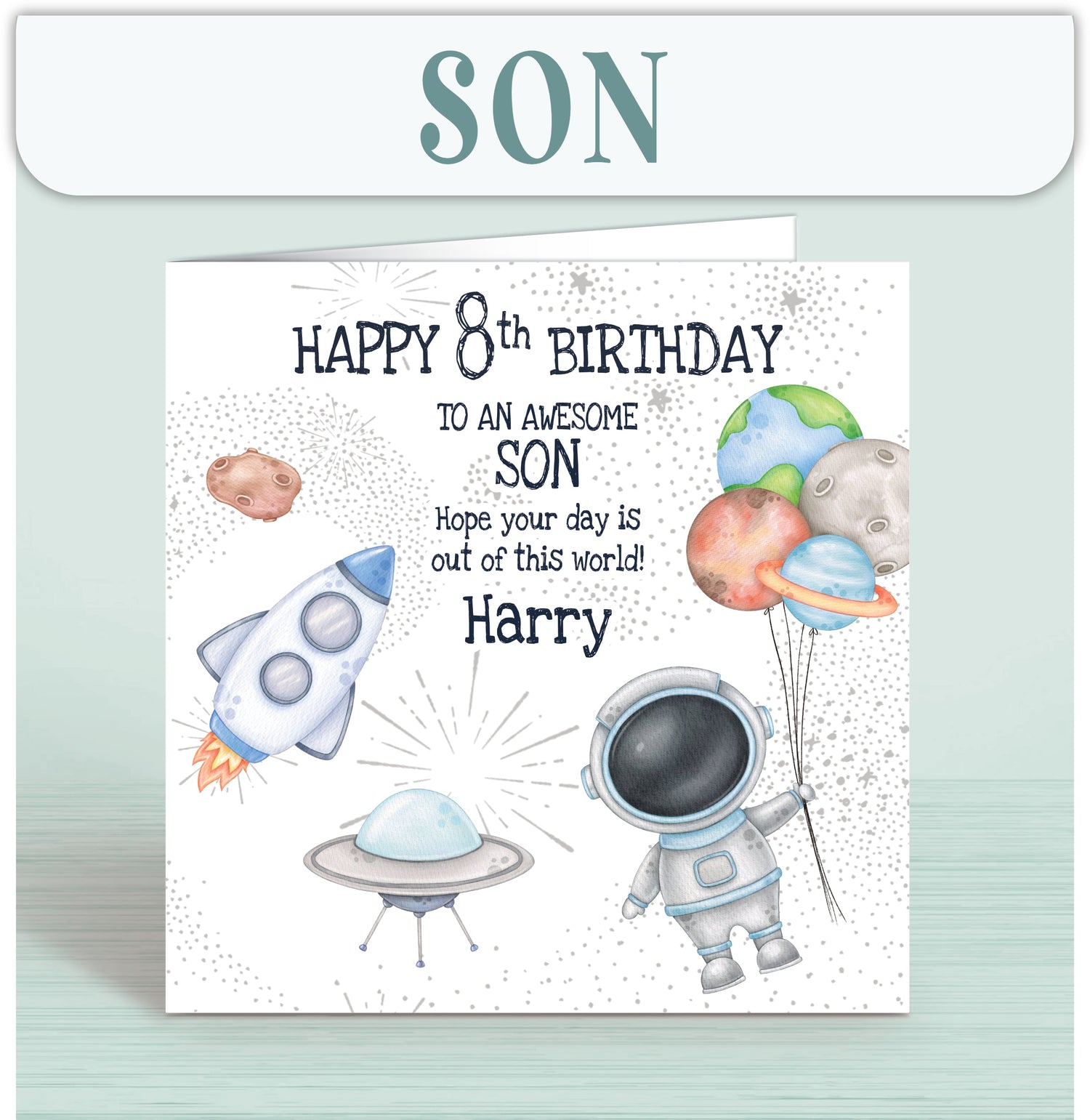 Son Birthday Cards, Personalised Birthday Cards for Son Kids Age 1 to 15