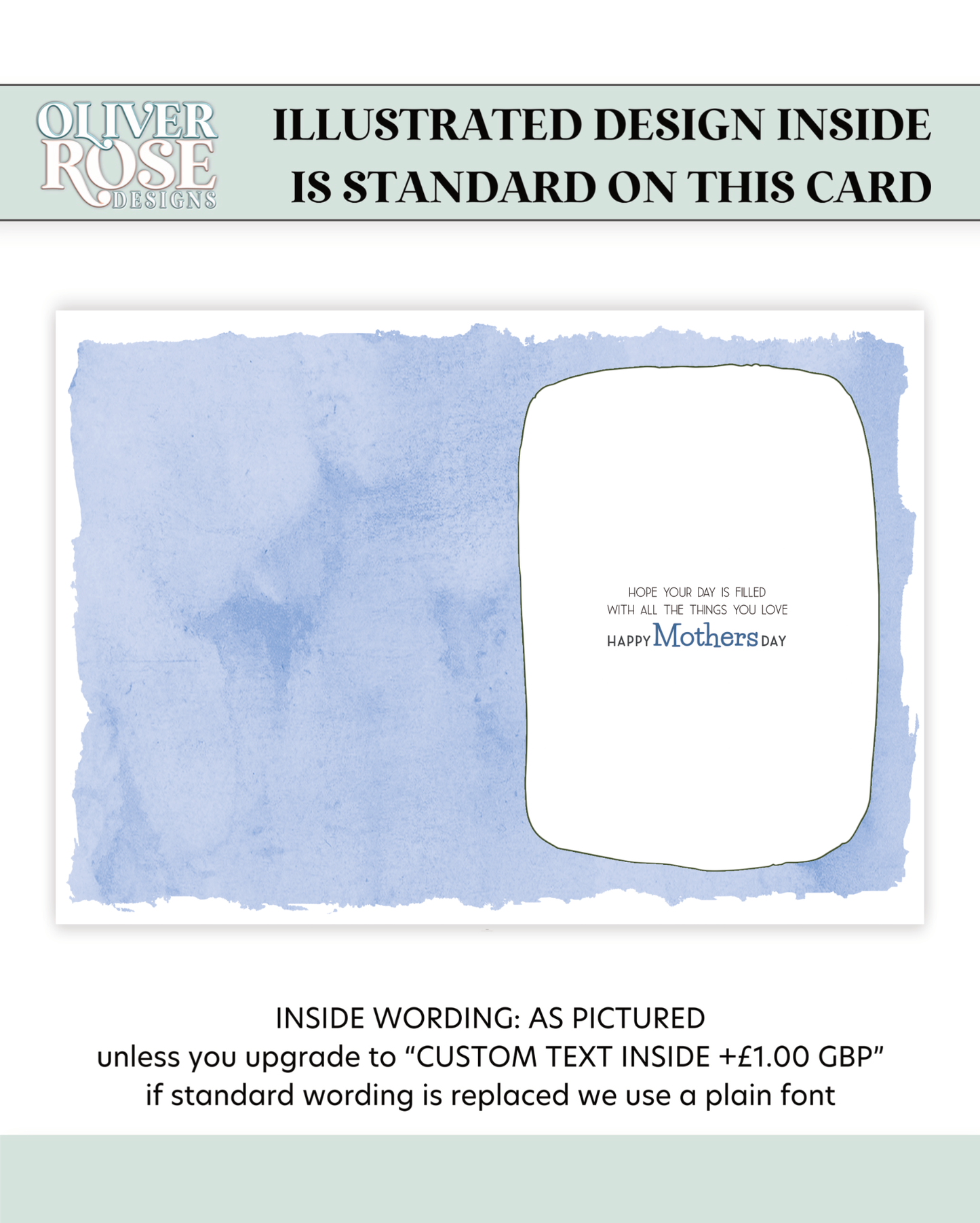 Mothers Day Card especially for you Mum, Blue/Yellow Bouquet (8x6 inches)