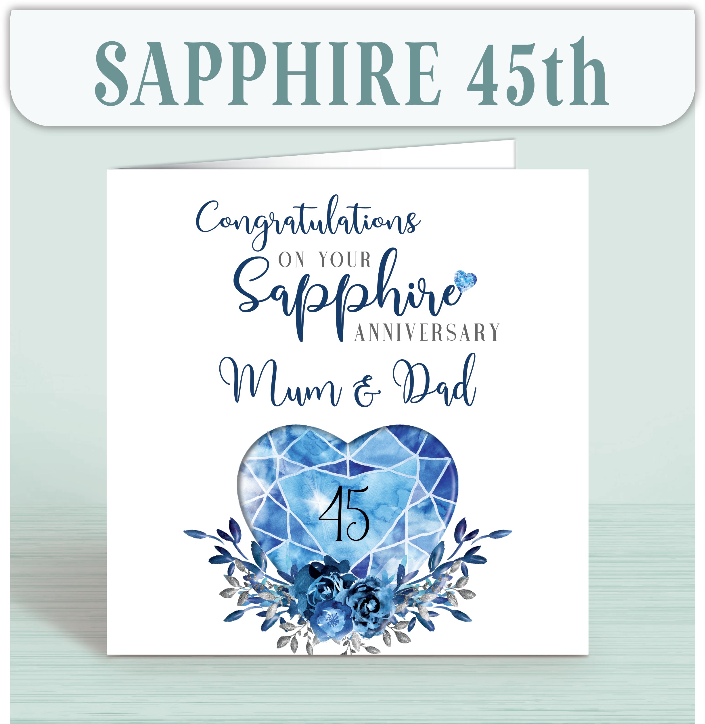 Sapphire 45th Anniversary Cards, Personalised