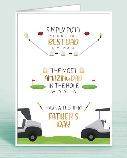 Father's Day Card for Dad, Golf Design, Best Dad, Amazing Dad. A5 8x6 inches | Oliver Rose Designs