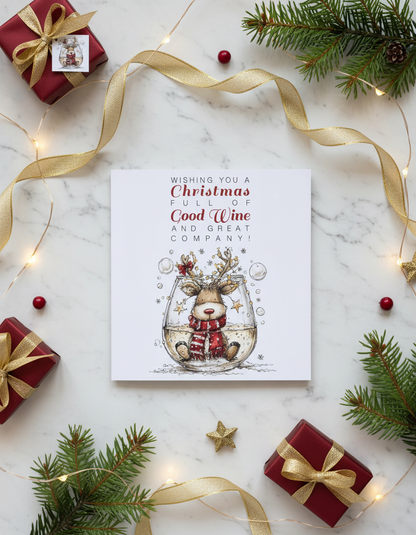 Festive flat lay for Reindeer Christmas card | Oliver Rose Designs