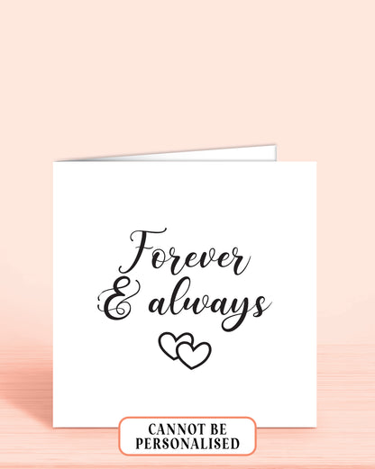 Anniversary Card for Husband or Wife - Forever & Always (6x6 inches)