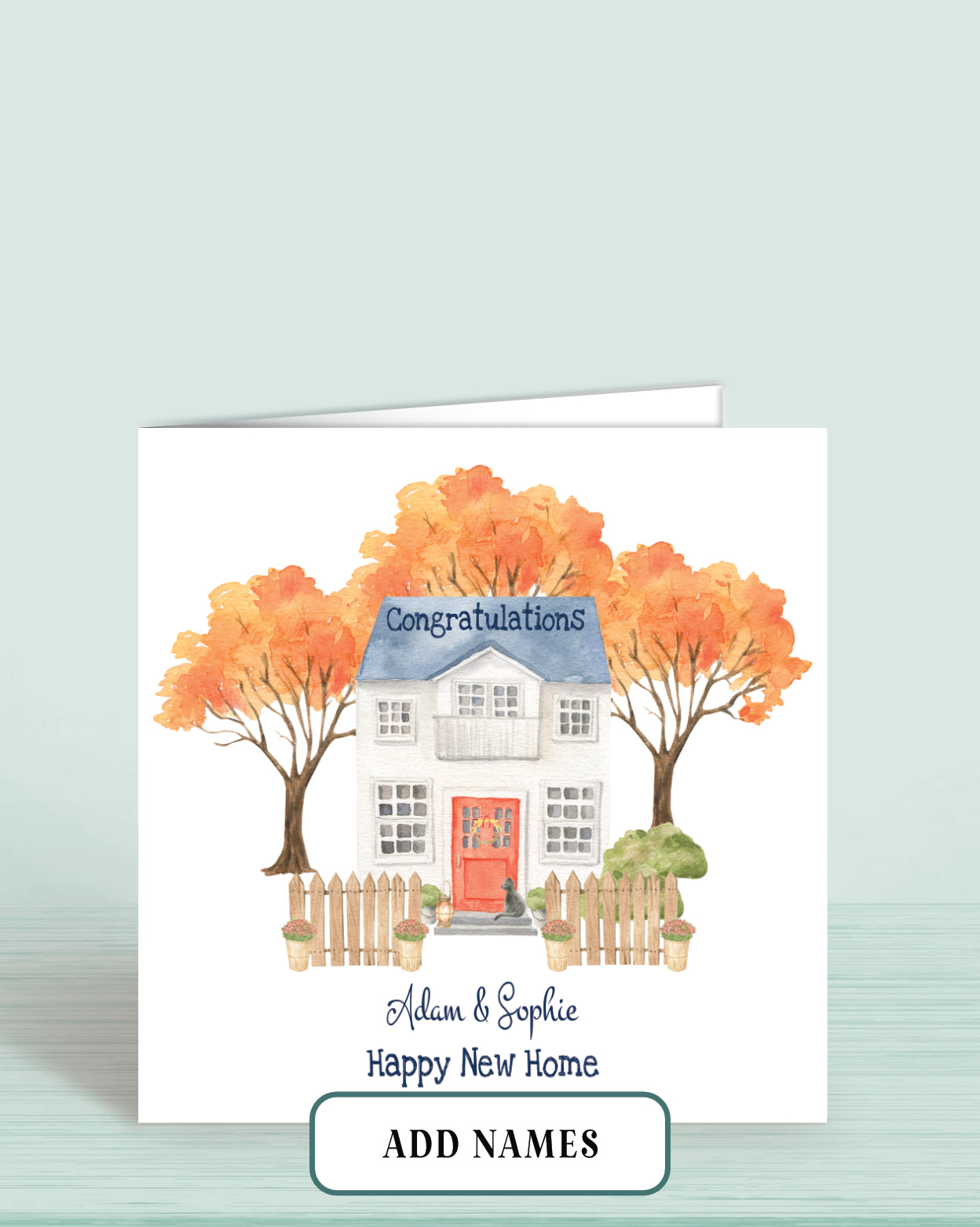 Personalised New Home Card, Congratulations [Names] Happy New Home | Oliver Rose Designs