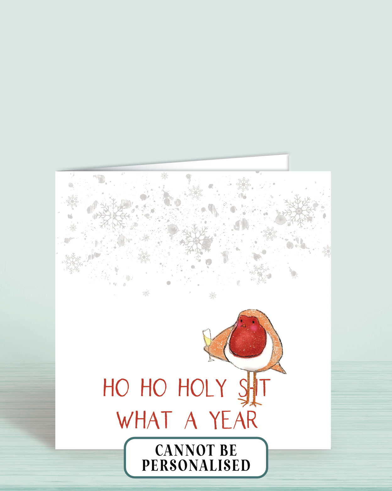 Jolly Robin Christmas Card | Ho Ho Holy S*it What A Year | Oliver Rose Designs