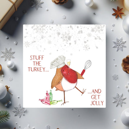 Styled Photo: Jolly Robin Christmas Card | Stuff The Turkey.....And Get Jolly | Oliver Rose Designs