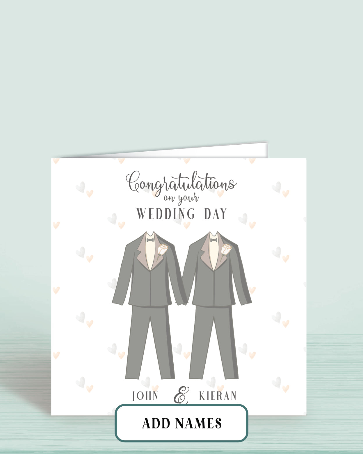 Personalised Wedding Day Card, Suit & Suit, Mr & Mr | Oliver Rose Designs