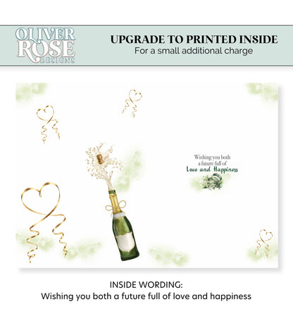 Green Scene Personalised Wedding Day Card