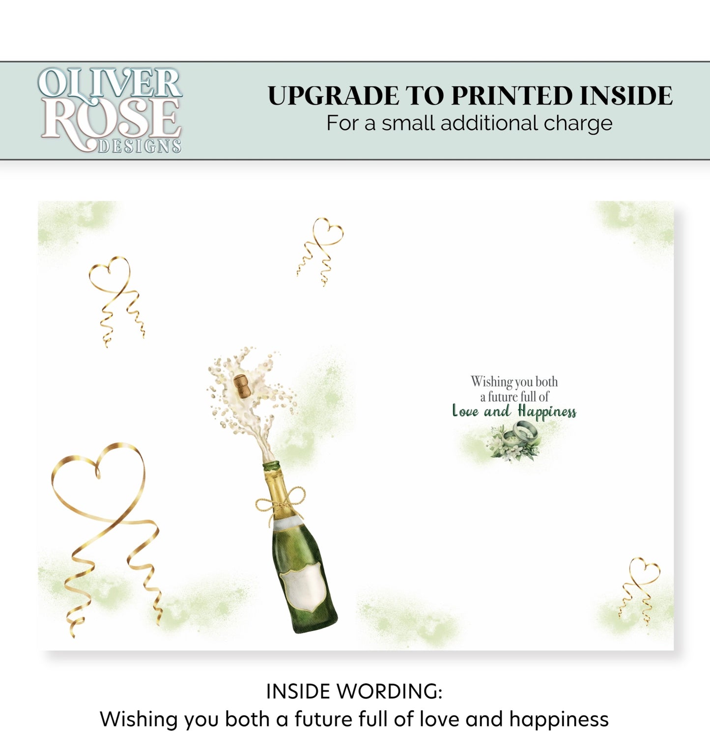 Green Bubbly Personalised Wedding Day Card