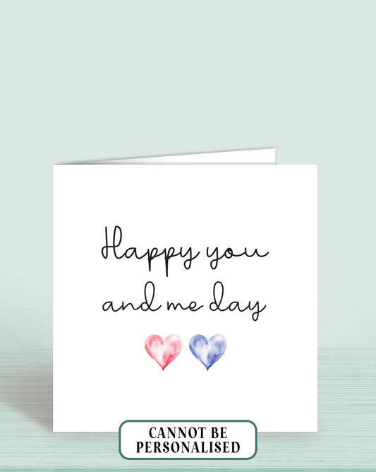 Anniversary Card for Husband or Wife - Happy you and me day