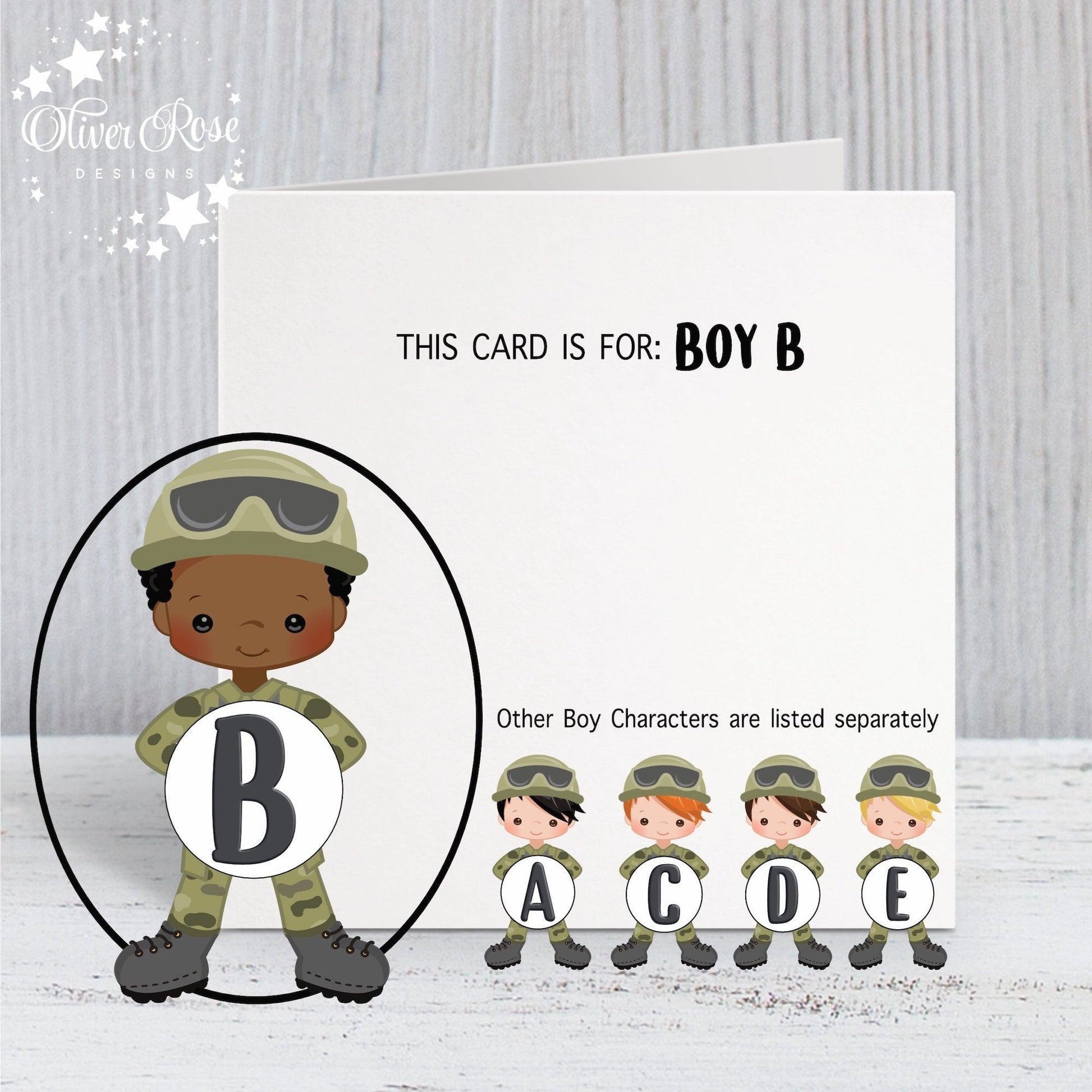 Boys Army Tank Theme Birthday Card (Boy B)