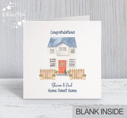 Personalised New Home Card, Congratulations [Names] Home Sweet Home | Oliver Rose Designs