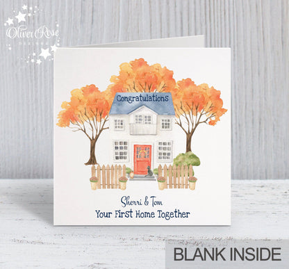 Personalised New Home Card, Congratulations [Names] Your First Home Together | Oliver Rose Designs