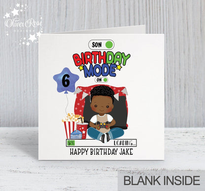 Gaming Gamer Theme Birthday Card, Boys, Personalised Card, 6th Birthday Card, Son