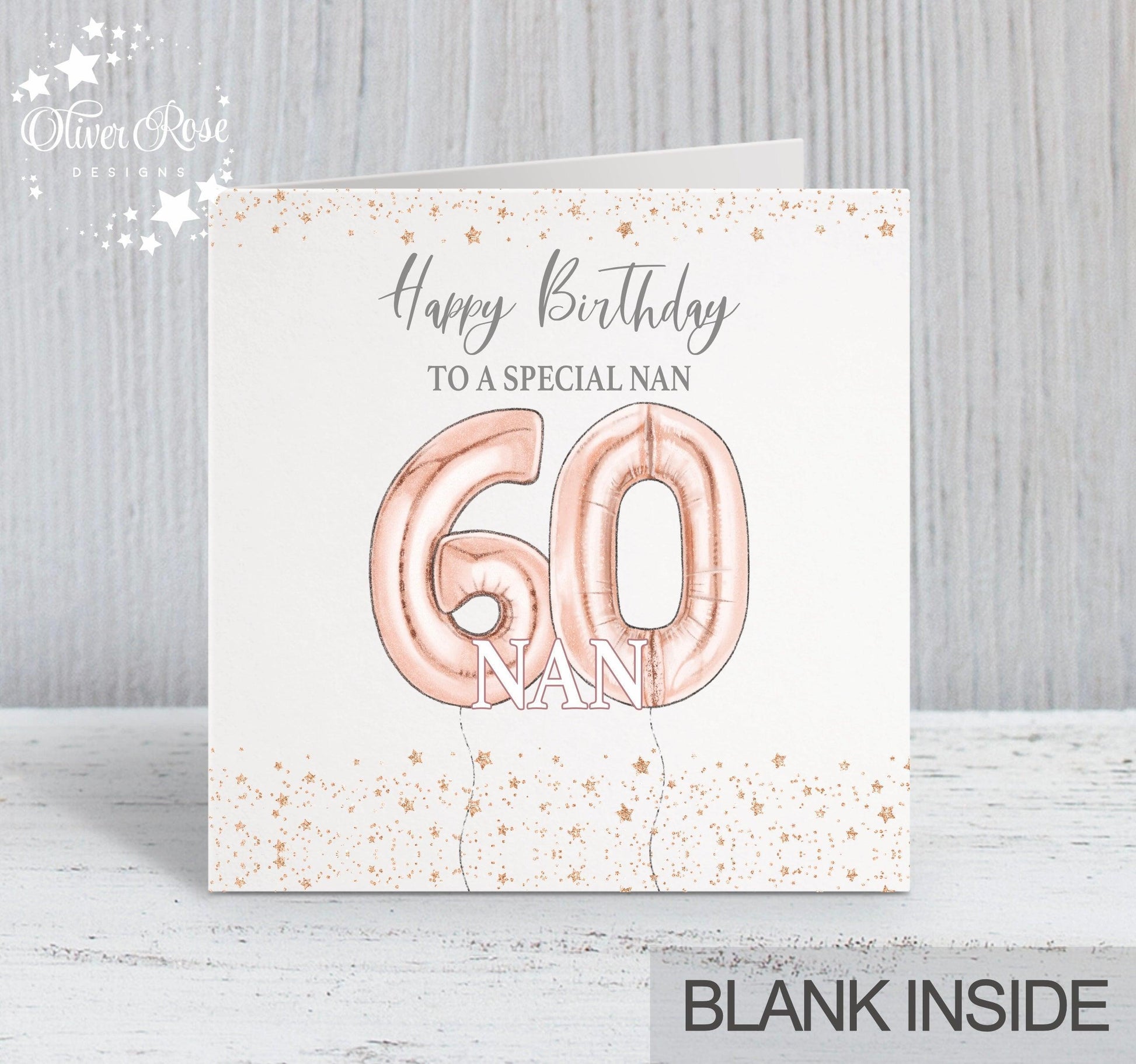 Rose Gold Effect Birthday Card (5.75" Square) - Oliver Rose Designs